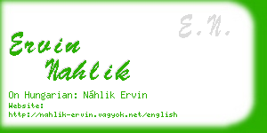 ervin nahlik business card